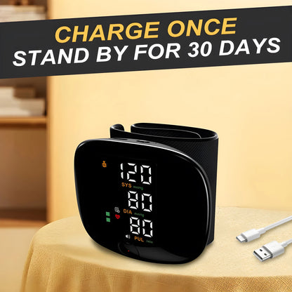 English Voice Activated Portable LED Wrist Blood Pressure Monitor