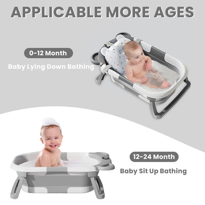 Portable Collapsible Baby Bathtub with Thermometer