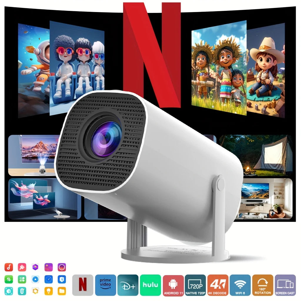 HD mini projector, supports 4K video, resolution 1280x720P