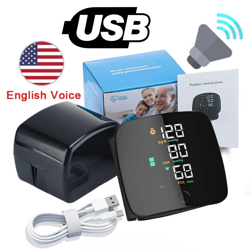 New Touch Screen LED Rechargeable Wrist Blood Pressure Monitor