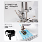 Portable Sewing Machine |12 Stitch Types, Horizontal Rotary Shuttle &amp; Metal Hook