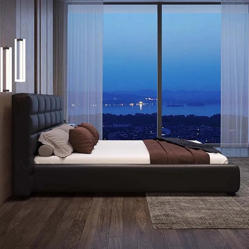 Multifonction Double Bed Modern Minimalist Queen Size Bedroom Bed Storage Wood Camas Y Muebles Dormitorio Luxury Furniture