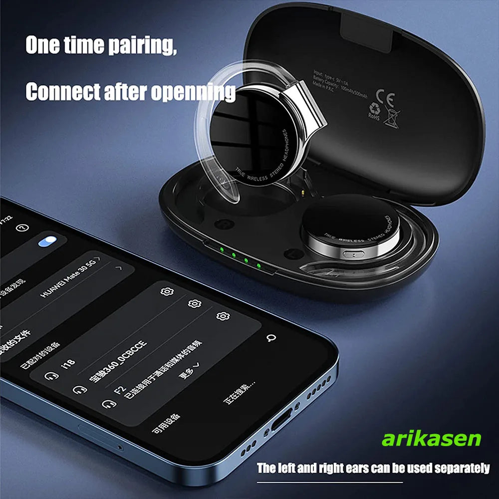 Open Ear Headphones TWS Wireless Bluetooth Earphones Noise Cancelling Microphones Headsets with Lights for Night Runnning Sport