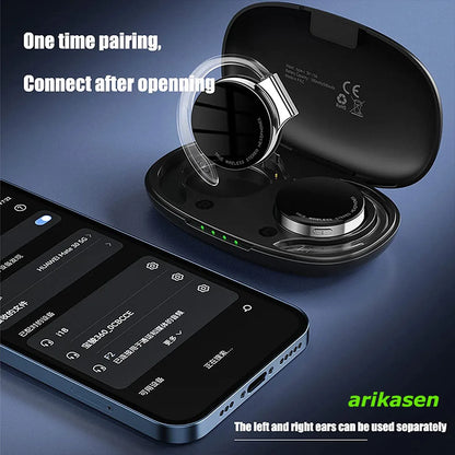 Open Ear Headphones TWS Wireless Bluetooth Earphones Noise Cancelling Microphones Headsets with Lights for Night Runnning Sport