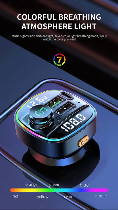 Bluetooth 5.0 FM Transmitter for Car, 22.5W Super Fast Charging & PD 20W Adapter