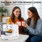 APWIKOGER 505A Portable Sewing Machine for Beginners | 12 Stitch Patterns with Foot Pedal