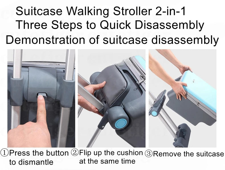 Can boarding suitcase Can sit and ride children's trolley bags lazy slip walker children's travel