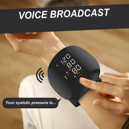 English Voice Activated Portable LED Wrist Blood Pressure Monitor