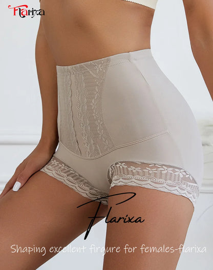 High Waist Lace Flat Belly Shorts For Women