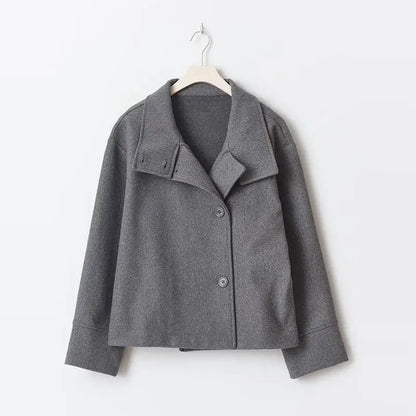 Women's Stand Collar Wool-Blend Coat