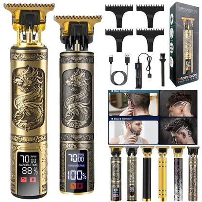 Professional Cordless Hair Clipper for Men - Waterproof Rechargeable