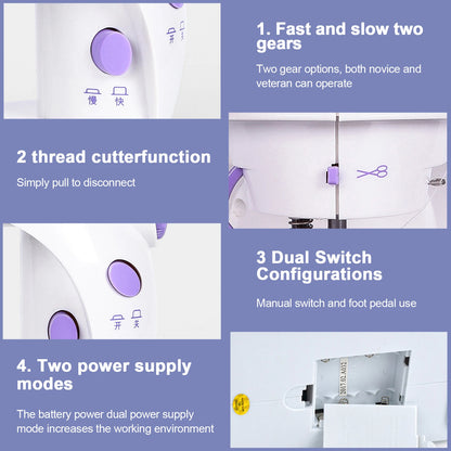 Beginner's Sewing Machine | 2-Speed, Double Thread, with Foot Pedal