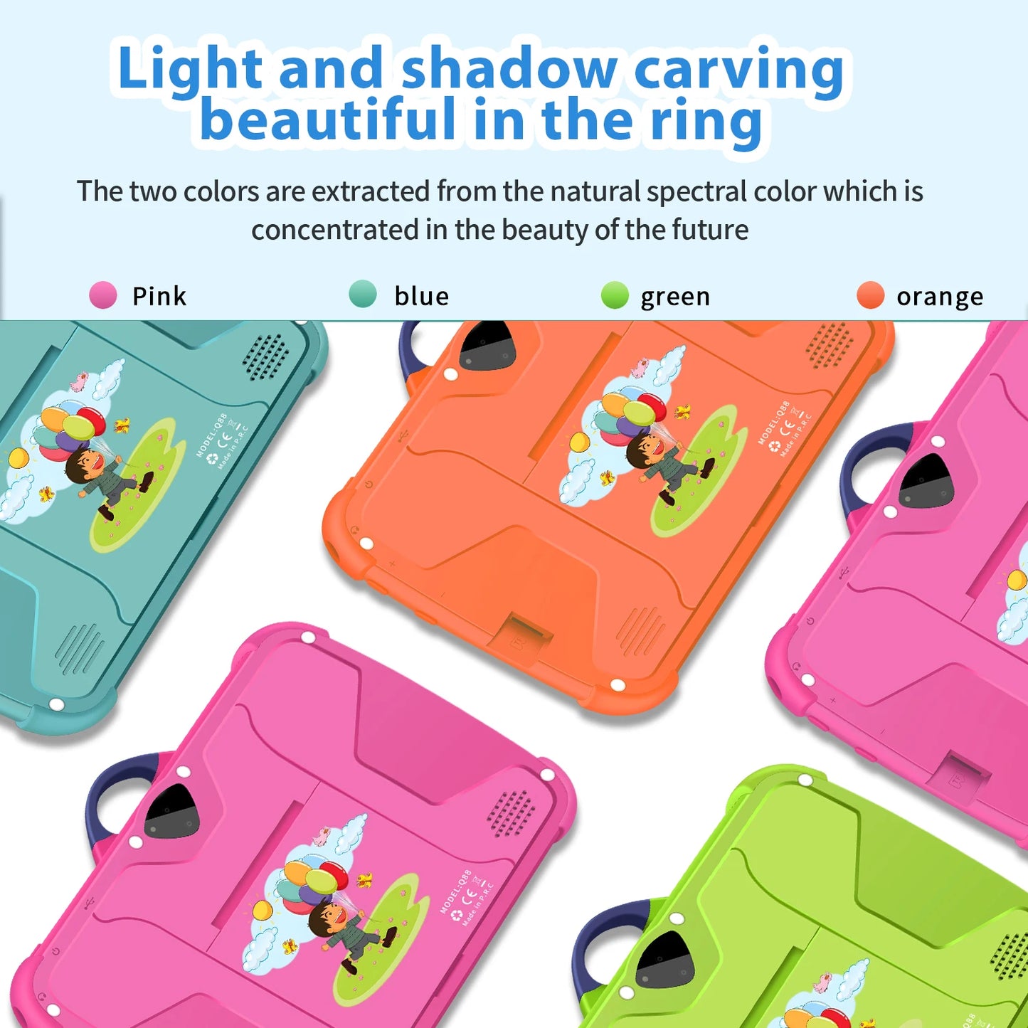 Cartoon Pattern Kids Tablet 7 Inch Quad Core 4GB RAM 64GB ROM Android