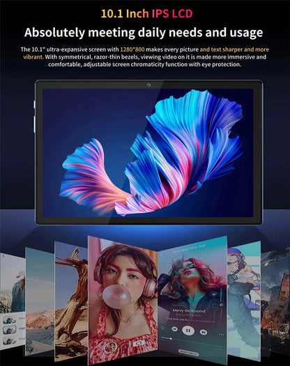 10.1-inch Tablet with 4GB RAM 64GB ROM, Android 11 System