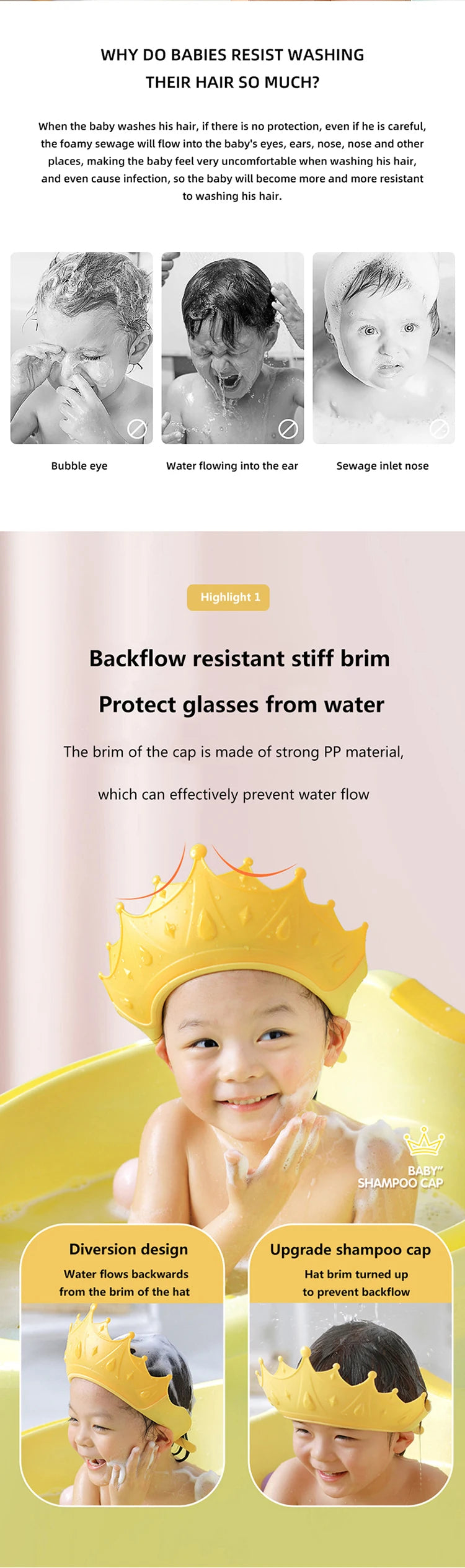 protection silicone shampoo caps baby and children