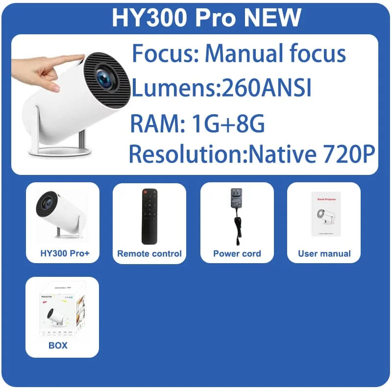 DITONG HY300 Plus Projector Android 4K 1280*720P Dual Wifi
