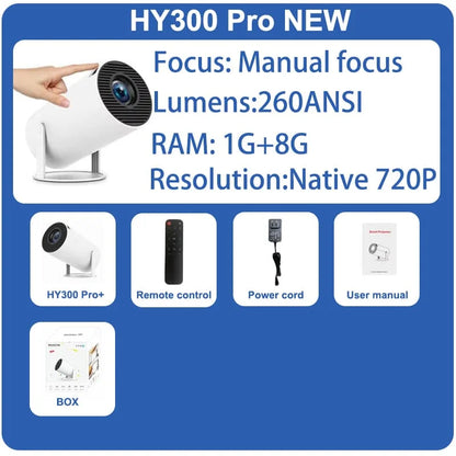 DITONG HY300 Plus Projector Android 4K 1280*720P Dual Wifi