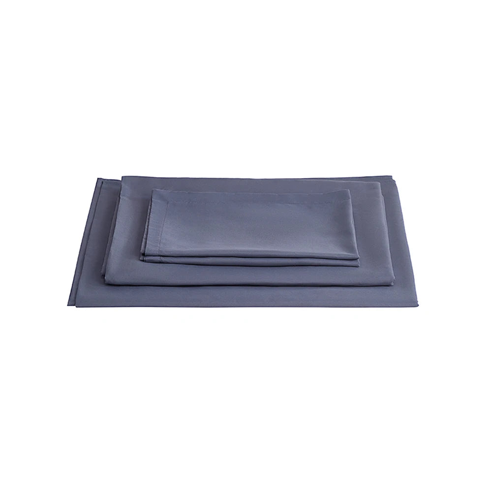 Lifeideas Linen-Style Sheet Set - 4-Piece, Silver-Grey, Easy-Care Polyester Blend