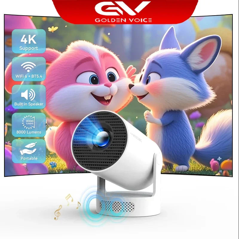 Mini Portable Projector HY300 Ultra HD 4K 720P Android 11