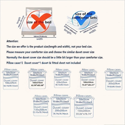 Soft Brushed Bedding Set - 3-Piece Duvet Cover & Pillowcases