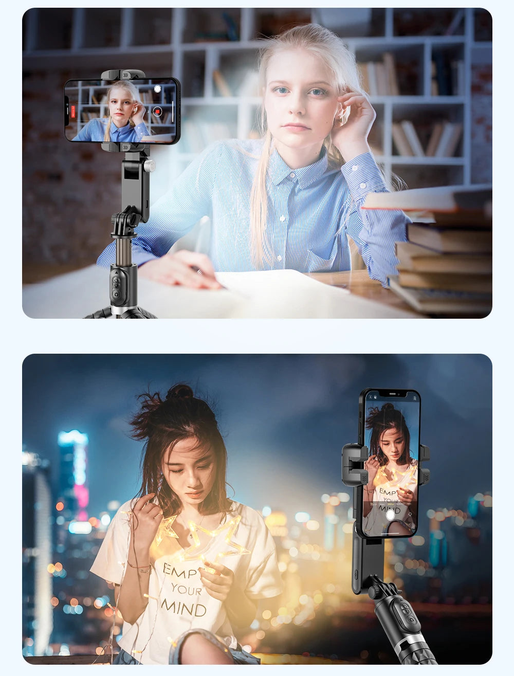 Selfie Stick Phone Gimbal Stabilizer For iPhone Android