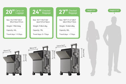 AIWEIN Aluminium Frame Suitcase PC Hard Shell