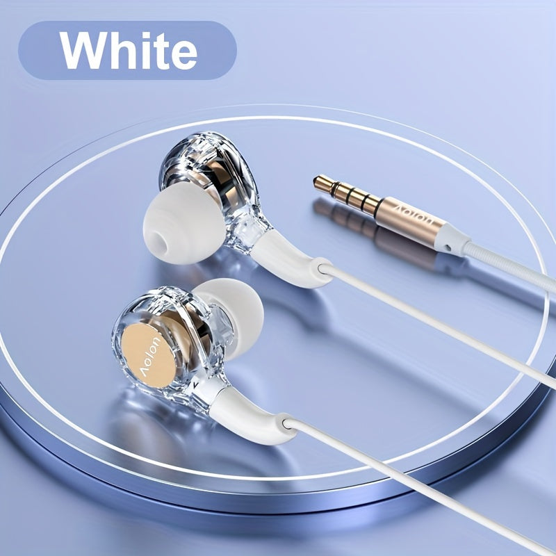 Transparent Wired Earbuds - HD Gaming & Sports Earphones, Secure Fit, Sweat-Resistant