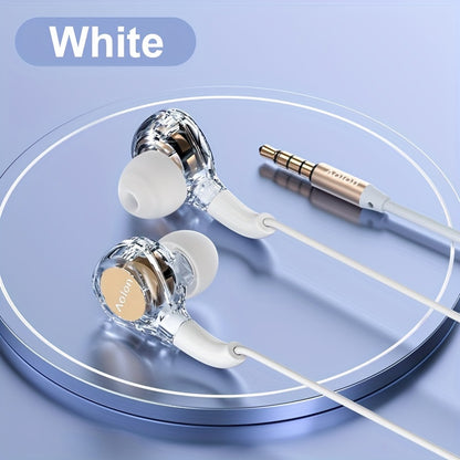 Transparent Wired Earbuds - HD Gaming & Sports Earphones, Secure Fit, Sweat-Resistant