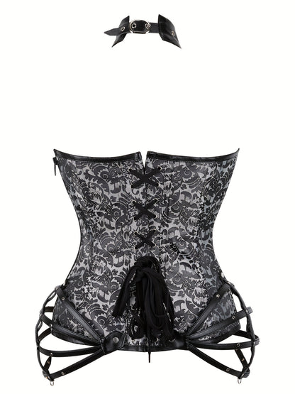 Gothic Halter Women's Vintage Floral Corset