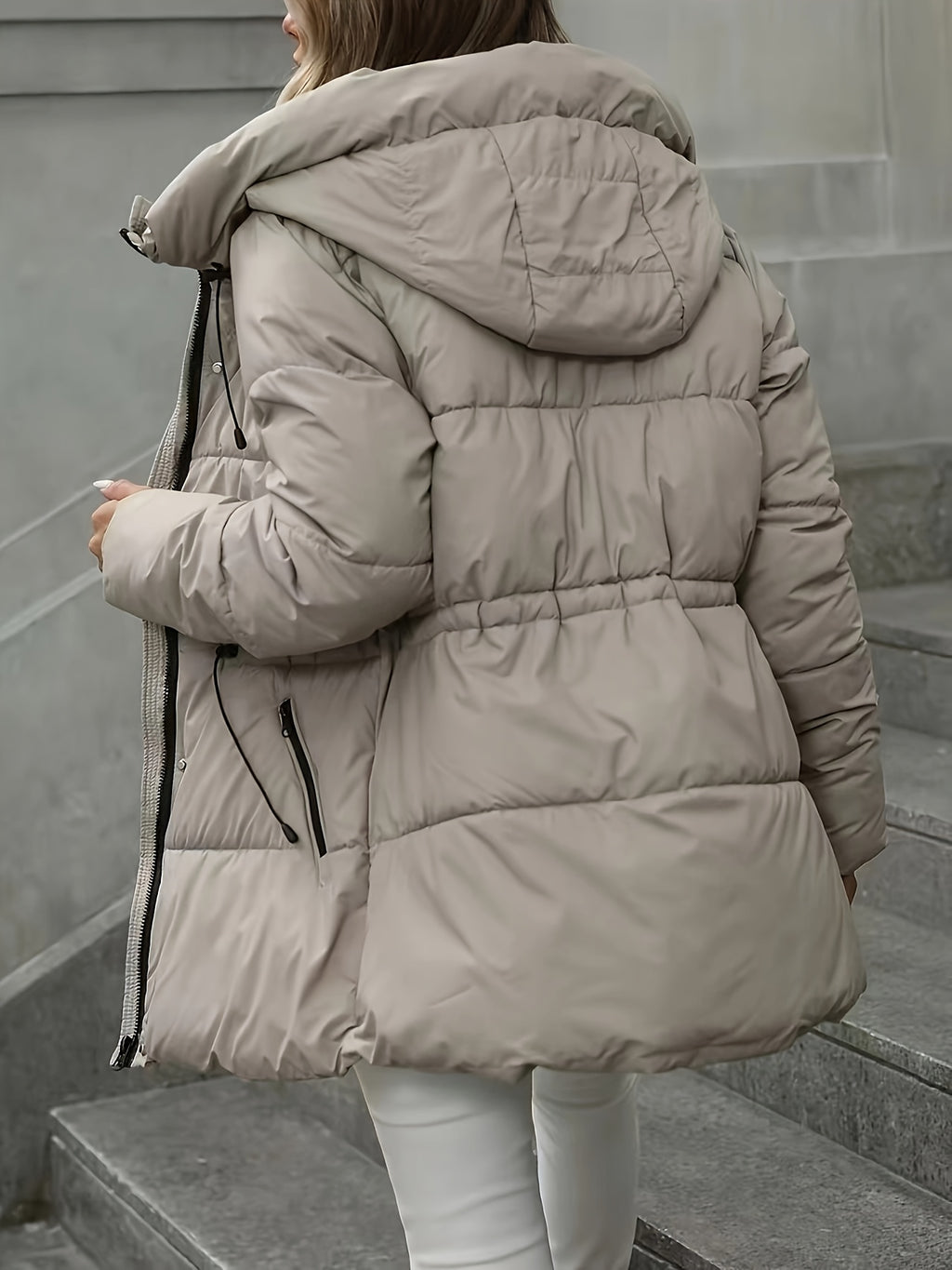 Cozy Winter Sherpa Jacket for Women - Mid-Length Hooded Cardigan with Belt