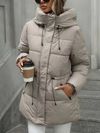 Cozy Winter Sherpa Jacket for Women - Mid-Length Hooded Cardigan with Belt