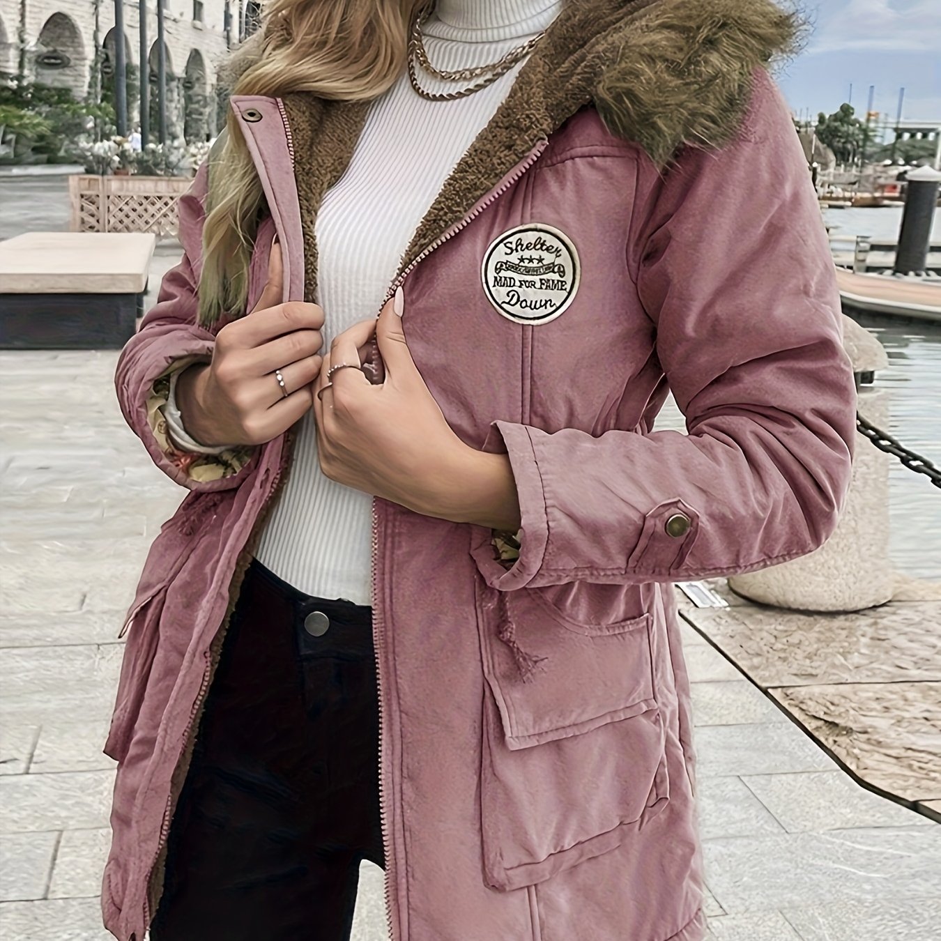 Women heavy duty hooded winter coat