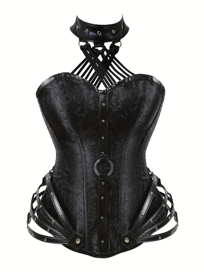 Gothic Halter Women's Vintage Floral Corset