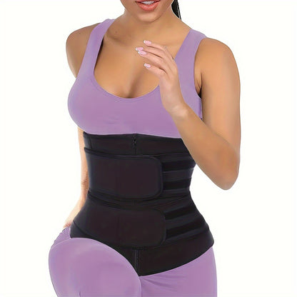 Women's Double-Banded Waist Trainer | Firm Neoprene Cincher with Hook &amp; Loop Closure