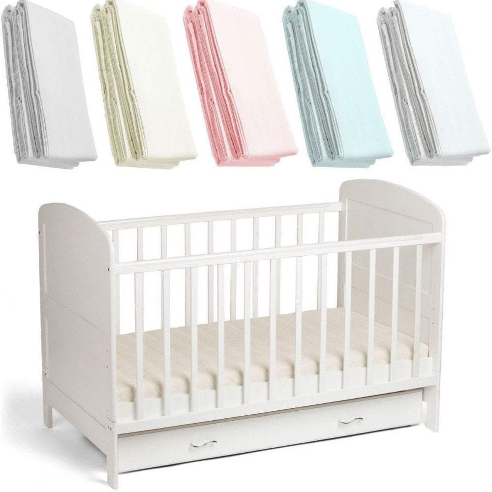 10x Spacesaver Cot Fitted Sheet 100% Cotton 100x52cm