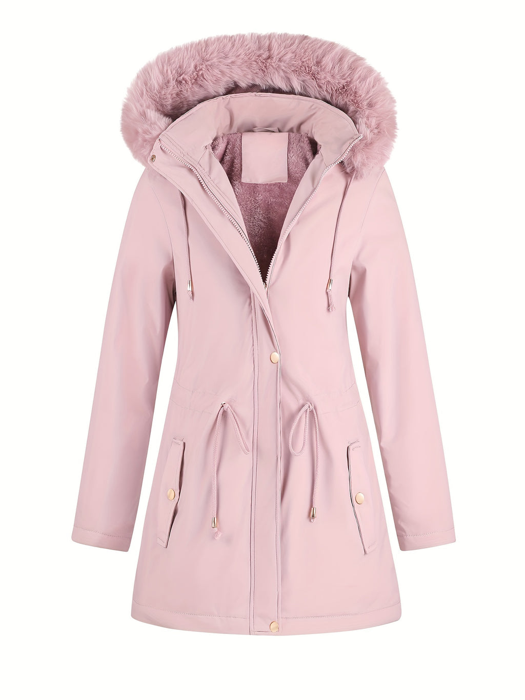 Women's Hooded Fleece | Mid-Long Windproof Coat