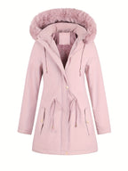 Women's Hooded Fleece | Mid-Long Windproof Coat