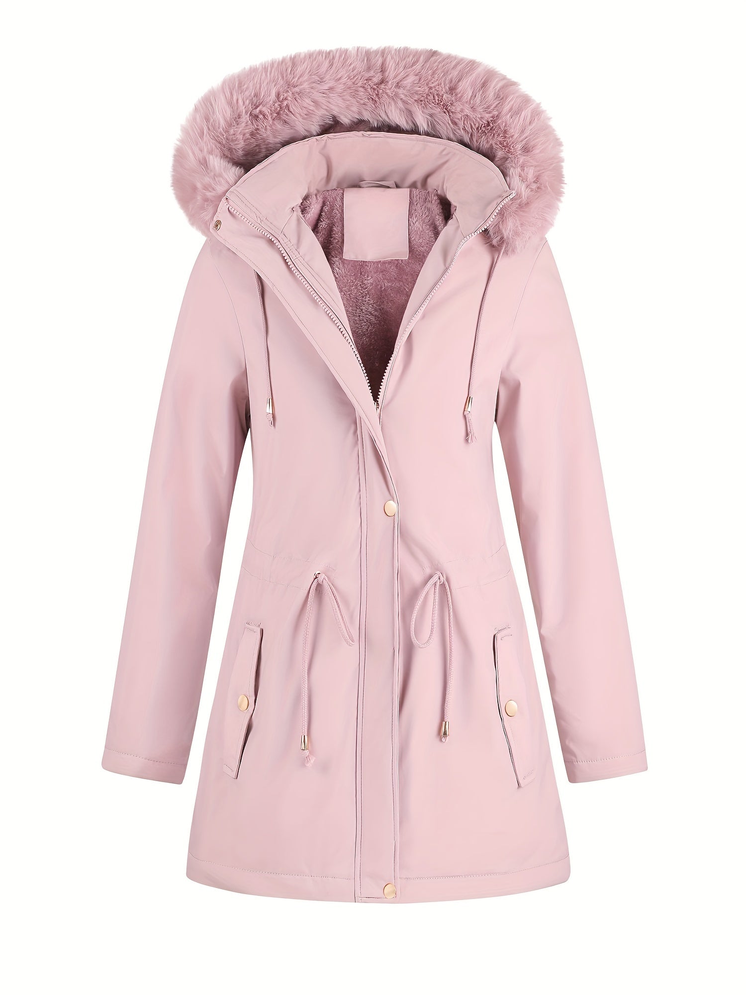 Women's Hooded Fleece | Mid-Long Windproof Coat