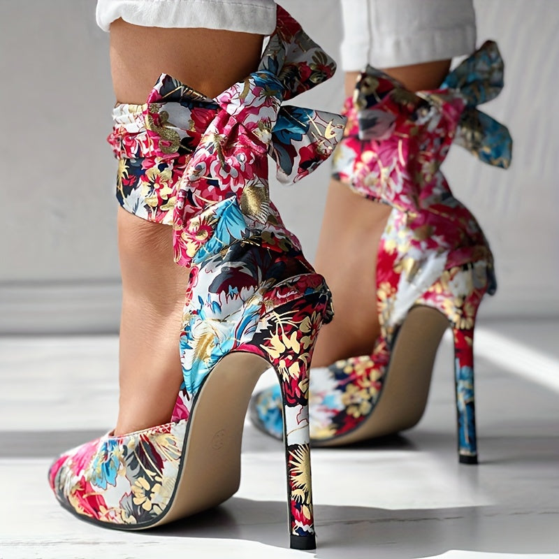 CBI STYLE Women's Floral Stiletto High Heels