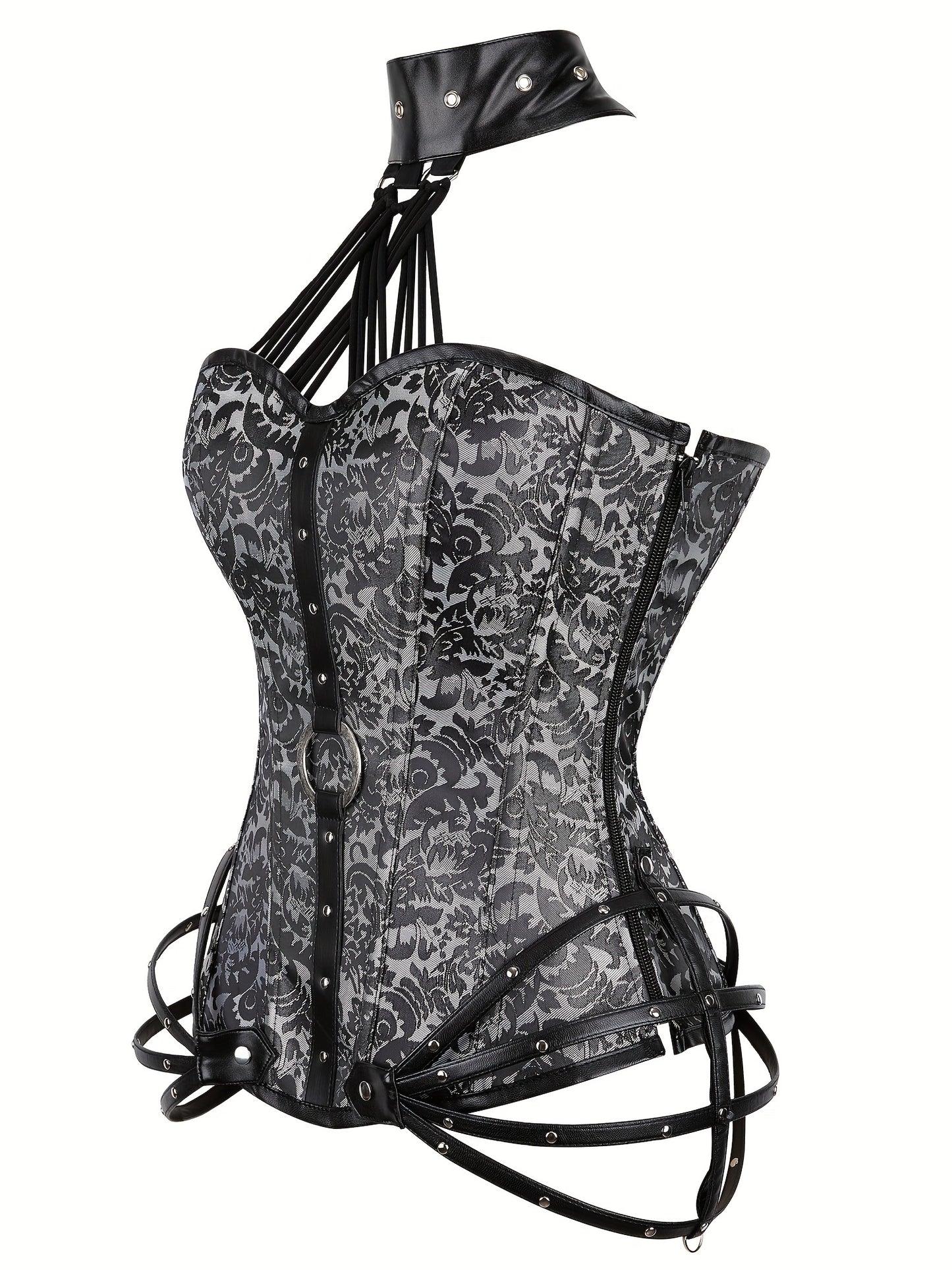 Gothic Halter Women's Vintage Floral Corset