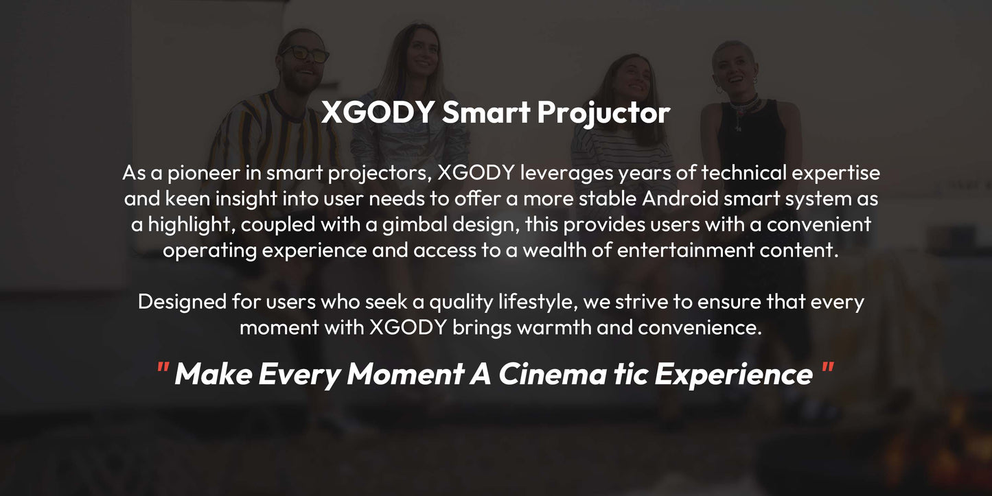 XGODY 1080P Smart Projector | Official Netflix, 440 ANSI, Auto Focus & Keystone