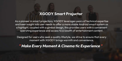 XGODY 1080P Smart Projector | Official Netflix, 440 ANSI, Auto Focus & Keystone