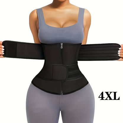 Women's Double-Banded Waist Trainer | Firm Neoprene Cincher with Hook &amp; Loop Closure