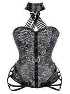 Gothic Halter Women's Vintage Floral Corset