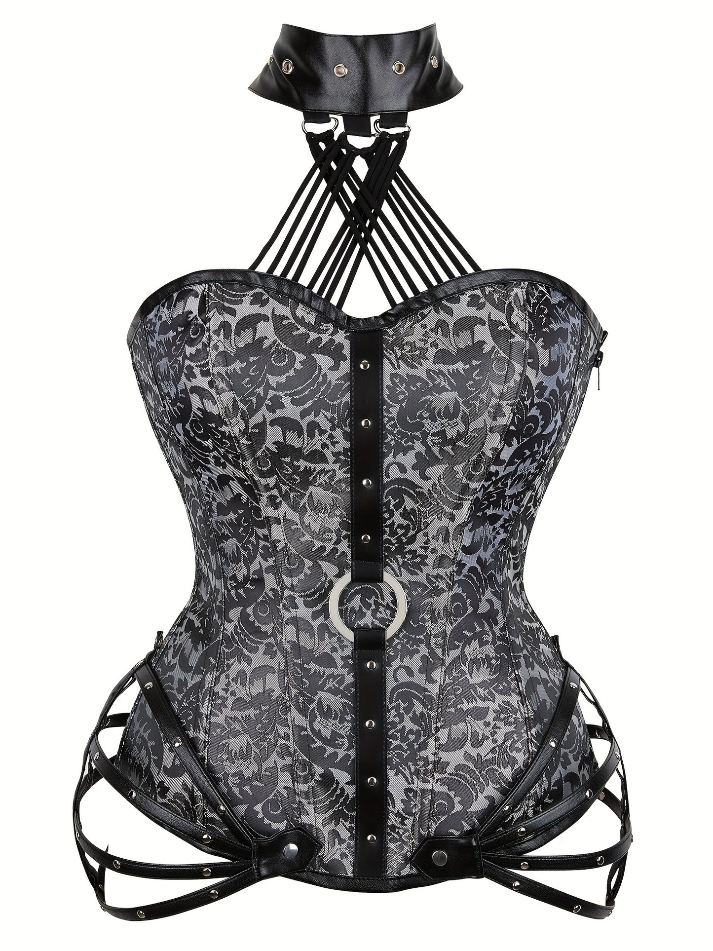 Gothic Halter Women's Vintage Floral Corset