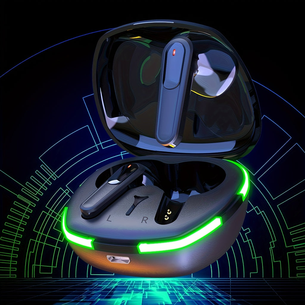 LIT-Sound TWS Earbuds: LED Gaming Earphones with Touch Control for Sports