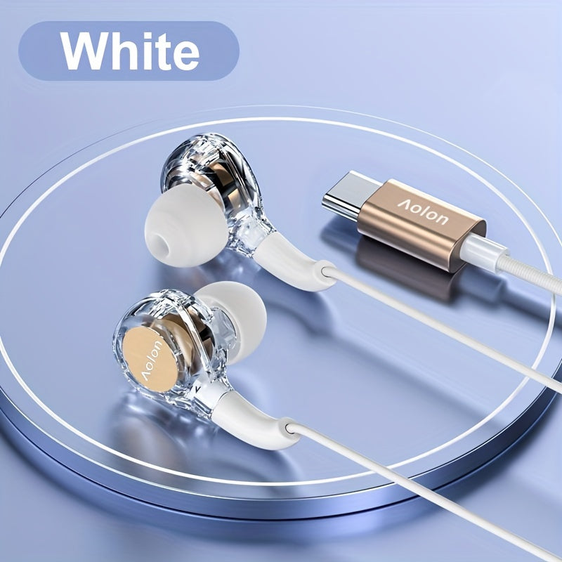 Transparent Wired Earbuds - HD Gaming & Sports Earphones, Secure Fit, Sweat-Resistant