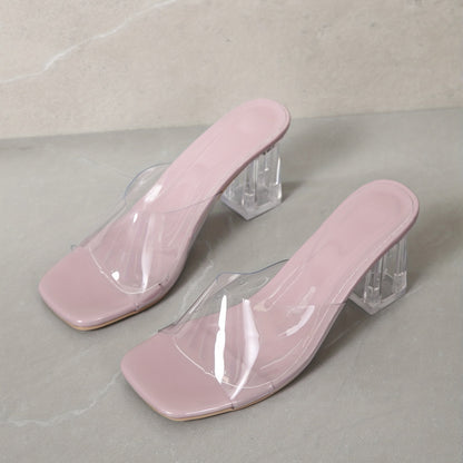 Women's Crystal Chunky Heel Sandals