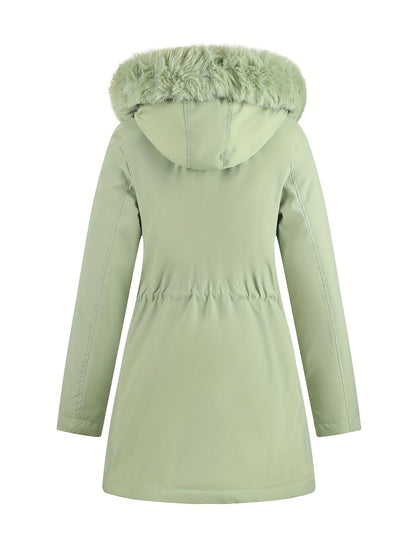 Women's Hooded Fleece | Mid-Long Windproof Coat