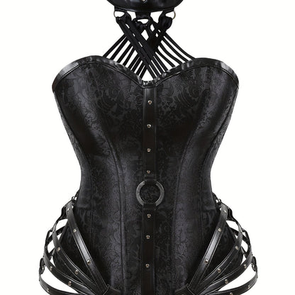 Gothic Halter Women's Vintage Floral Corset